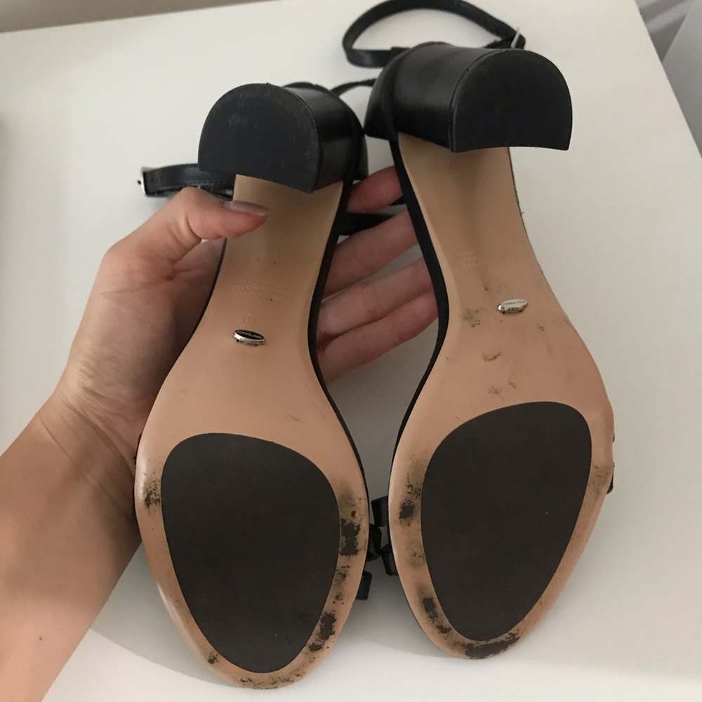 Kelly Black Monaco Leather Ankle Strap Heels - Picture 2 of 4
